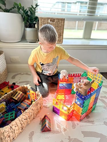 Detalle 2 de 100PCS Bloques Magnéticos KidTech 🧲: Set con Coches y Educación
