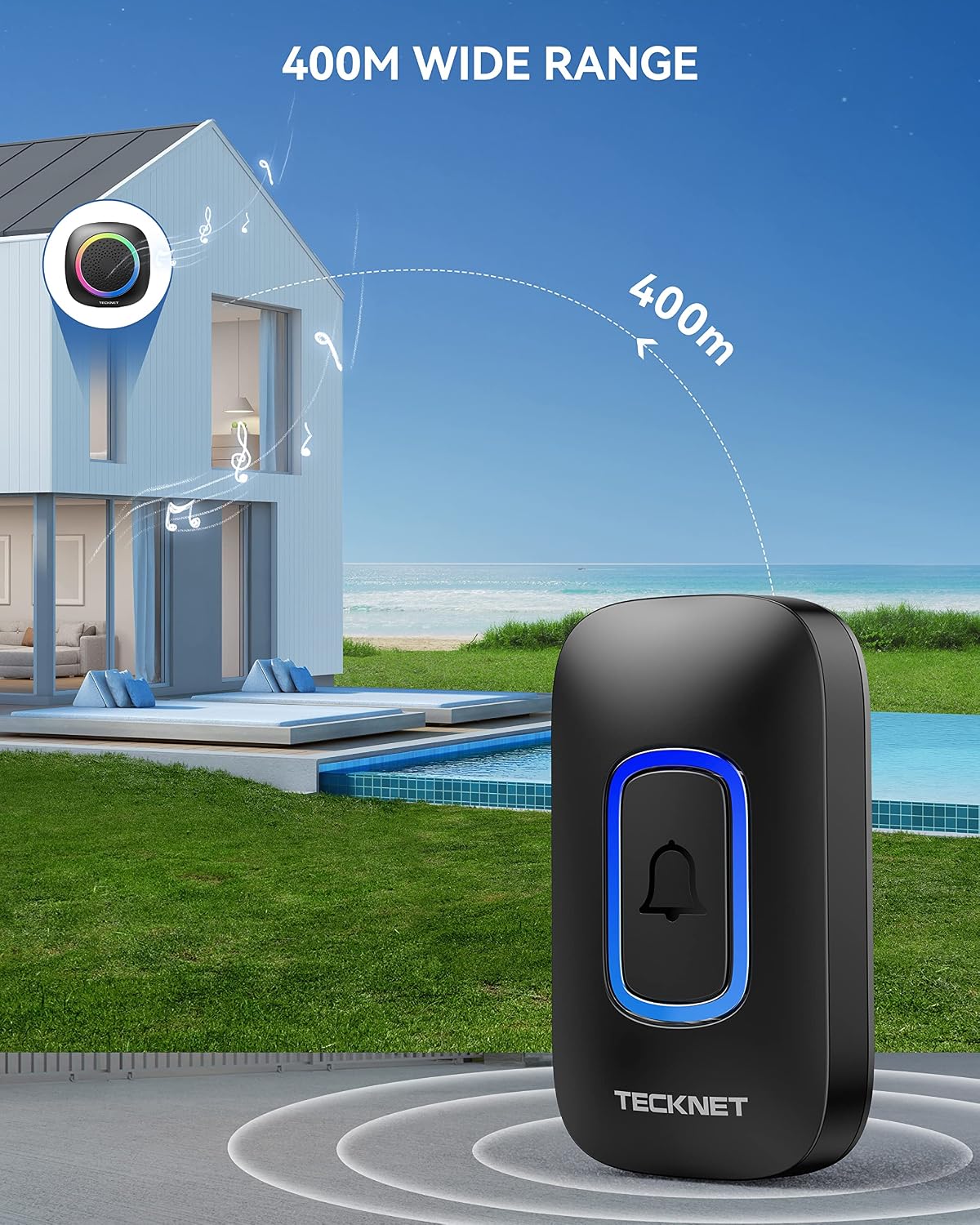 Thumbnail 6 de TECKNET Wireless Doorbell 1300ft range 🔔