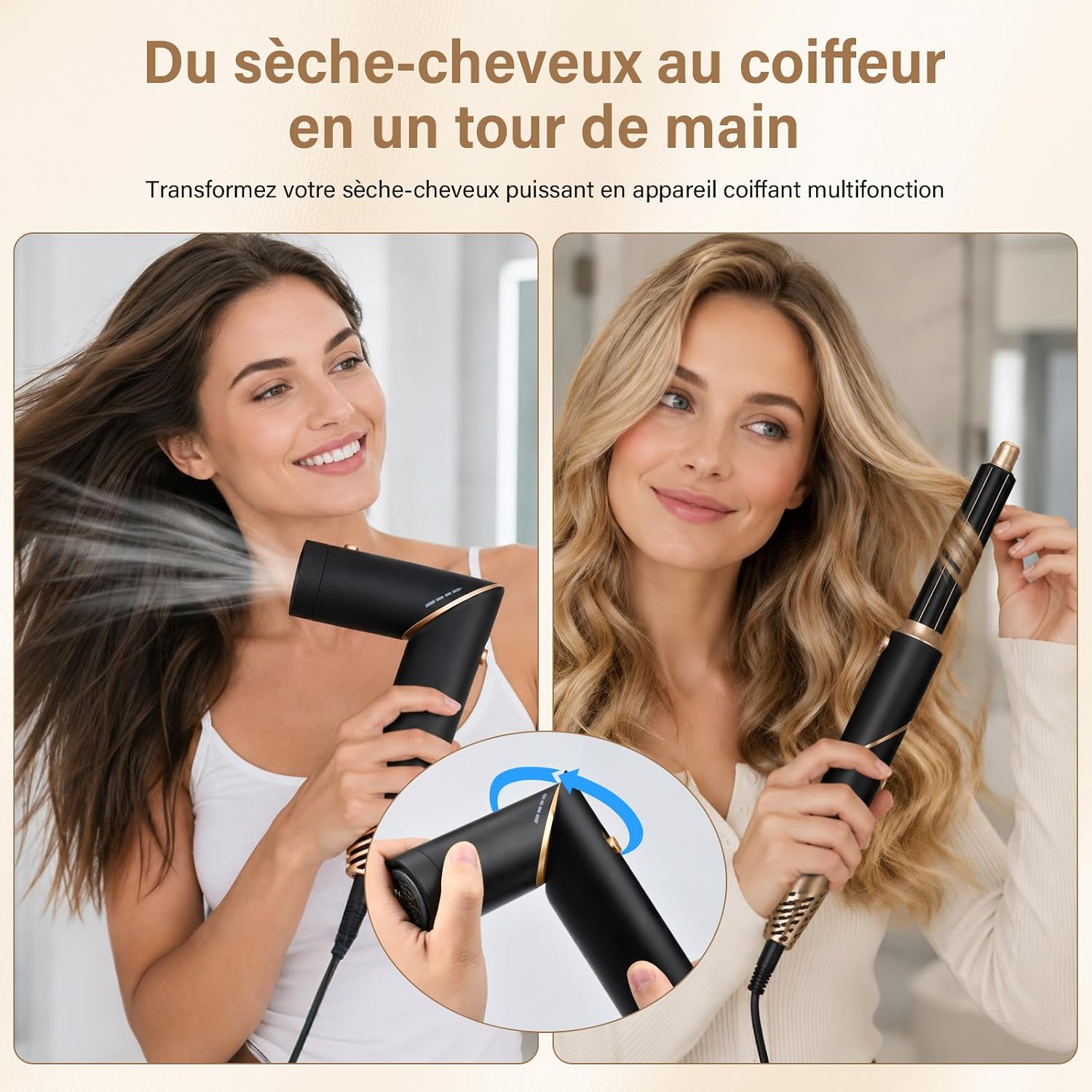 Detalle 2 de OHFAMO Air Styler 6-in-1: föhn, krullen, volume en gladde styling