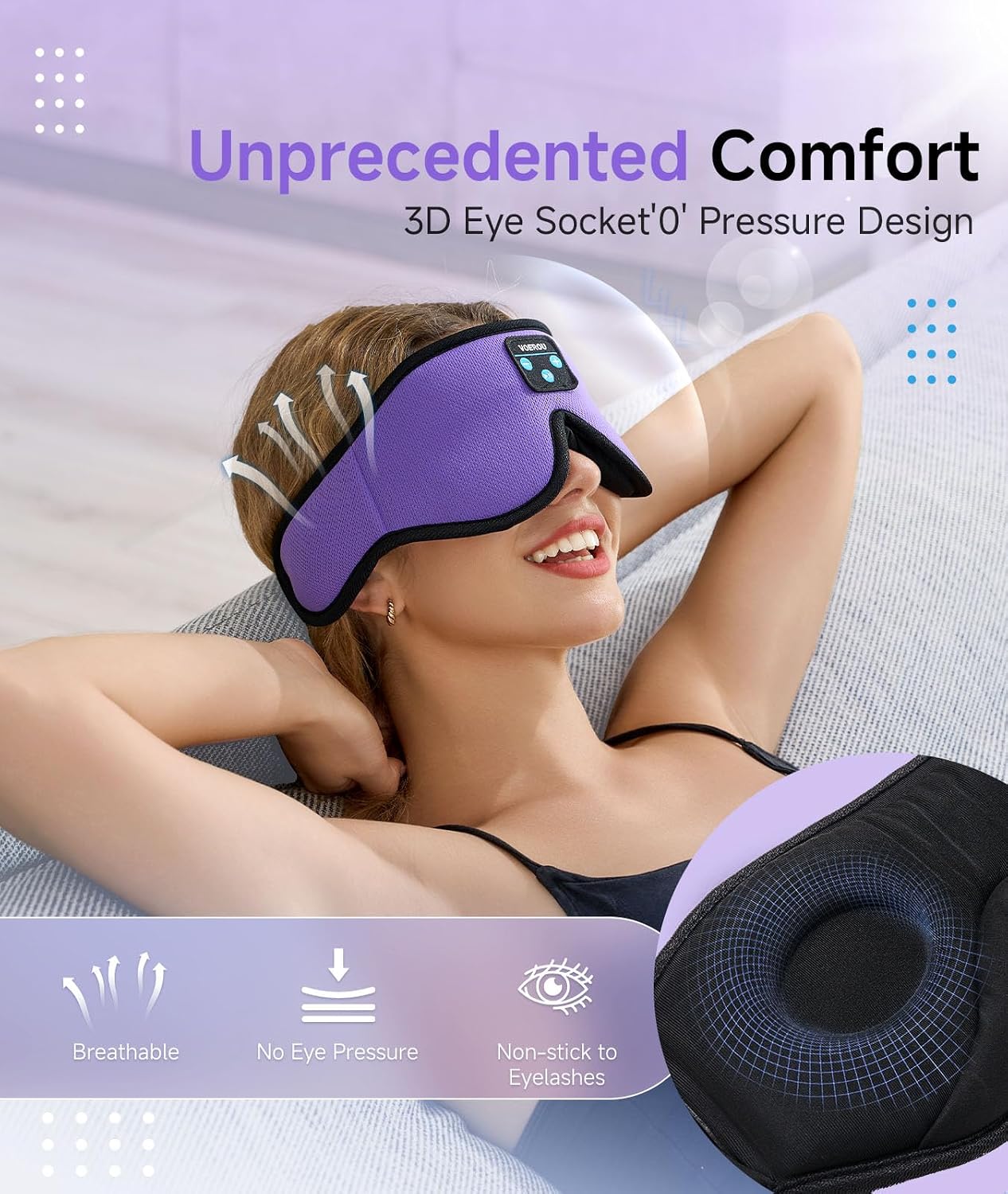 Thumbnail 2 de Voerou Auriculares para dormir Bluetooth 5.4