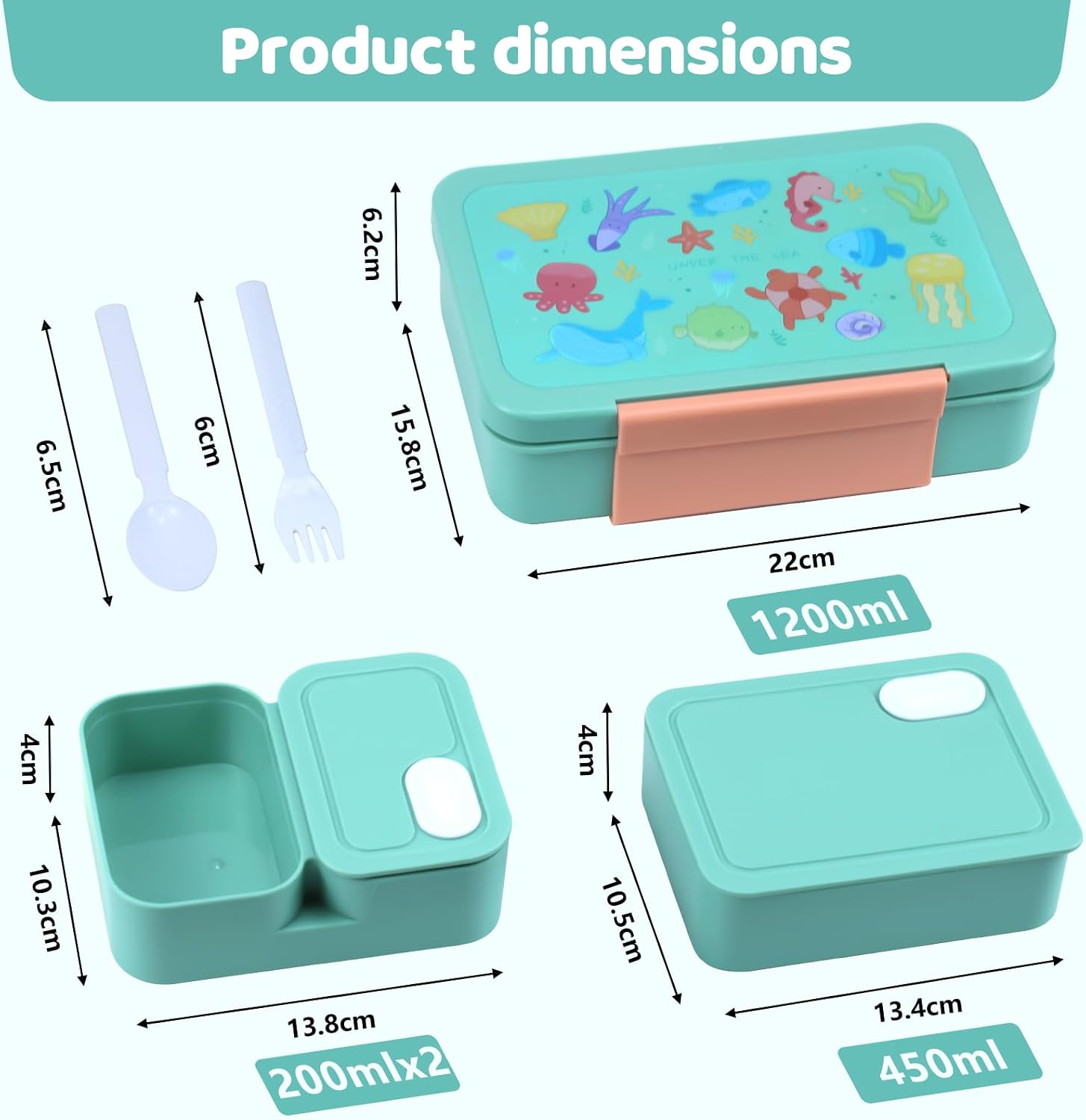 Detalle 2 de lompyeu STWCH kinderbroodtrommel, 1.200 ml, stapelbare bento-set