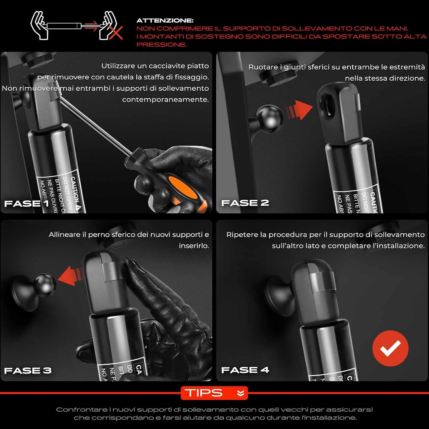 Detalle 1 de Frankberg molle a gas per portellone posteriore 221 mm