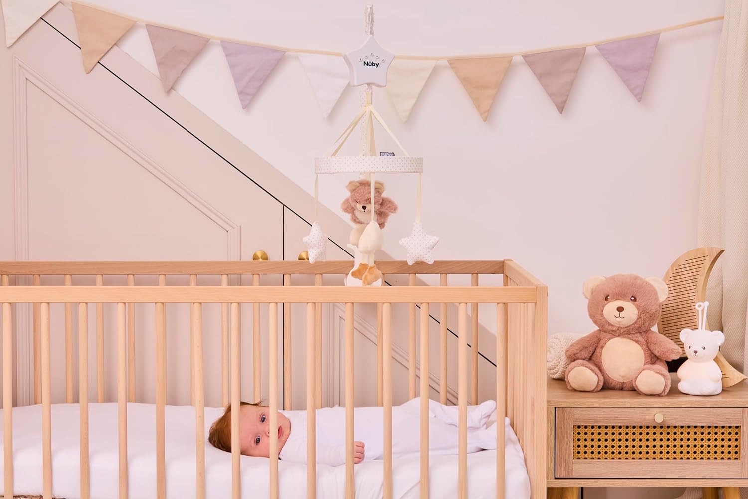 Thumbnail 2 de Nuby Biscuit Bear Musical Cot Mobile for Babies – A Calm, Gentle Soothing Spin for Bedtime