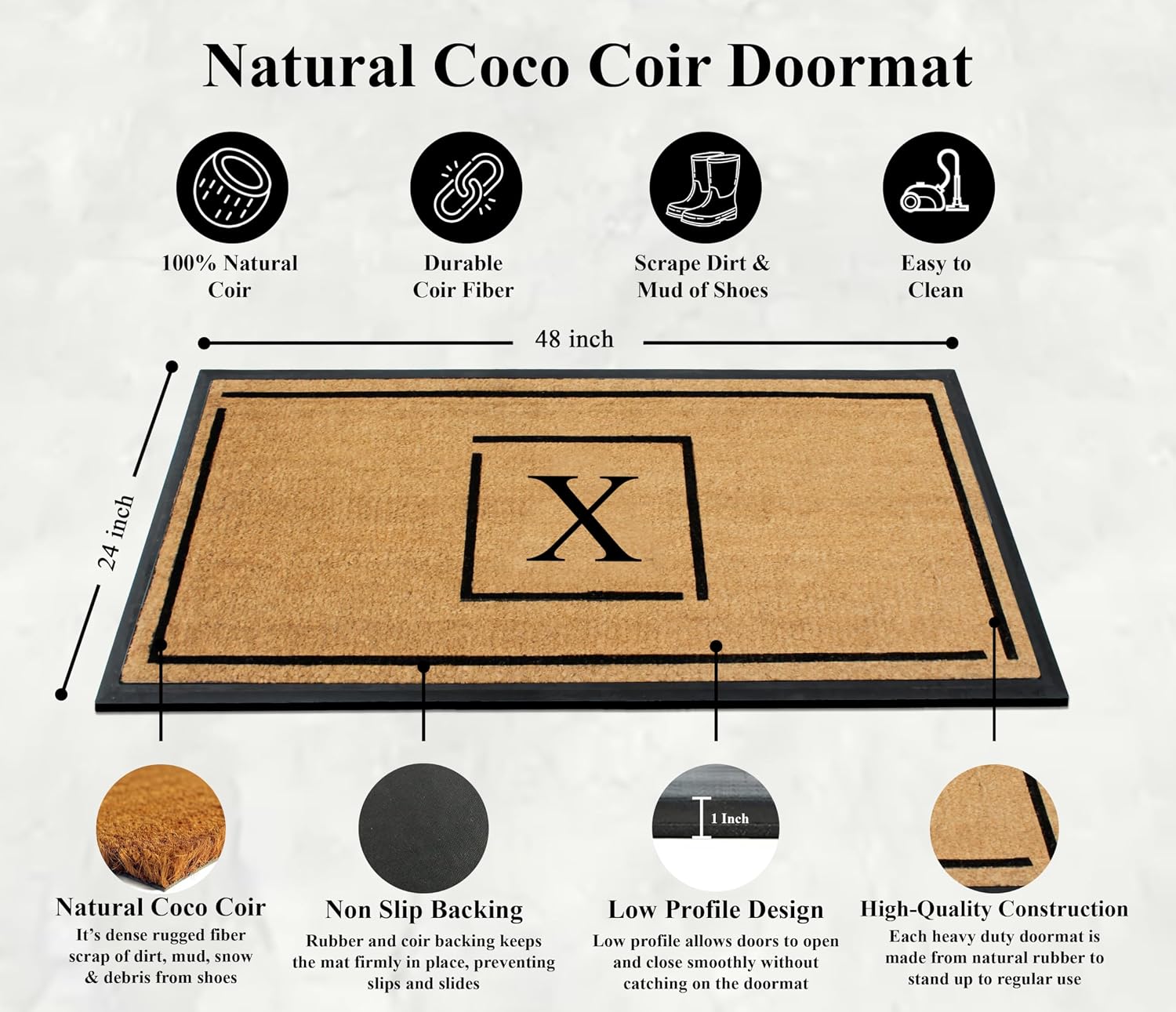 Thumbnail 2 de A1HC Coir Doormat 24 x 48 in