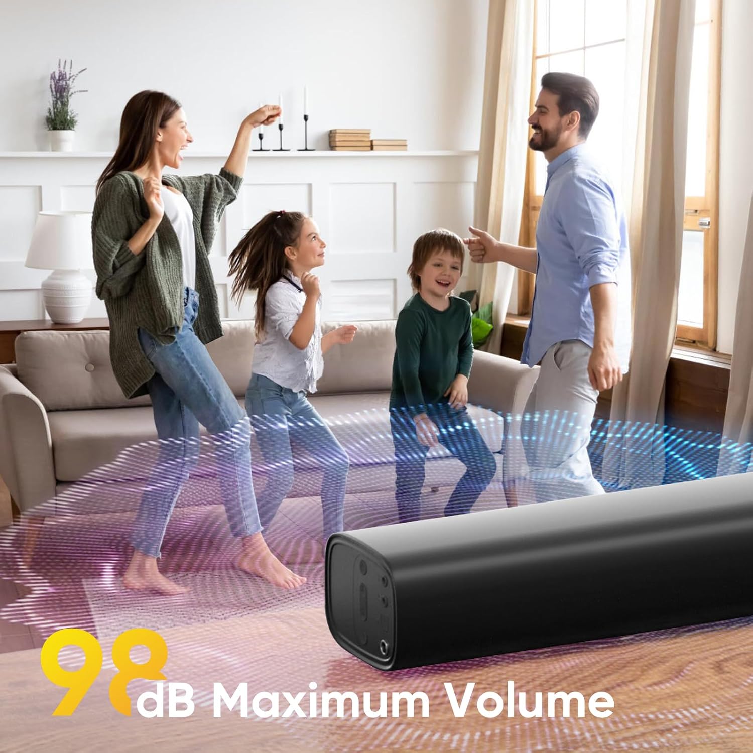 Detalle de RIOWOIS Sound Bar for Smart TV surround sound