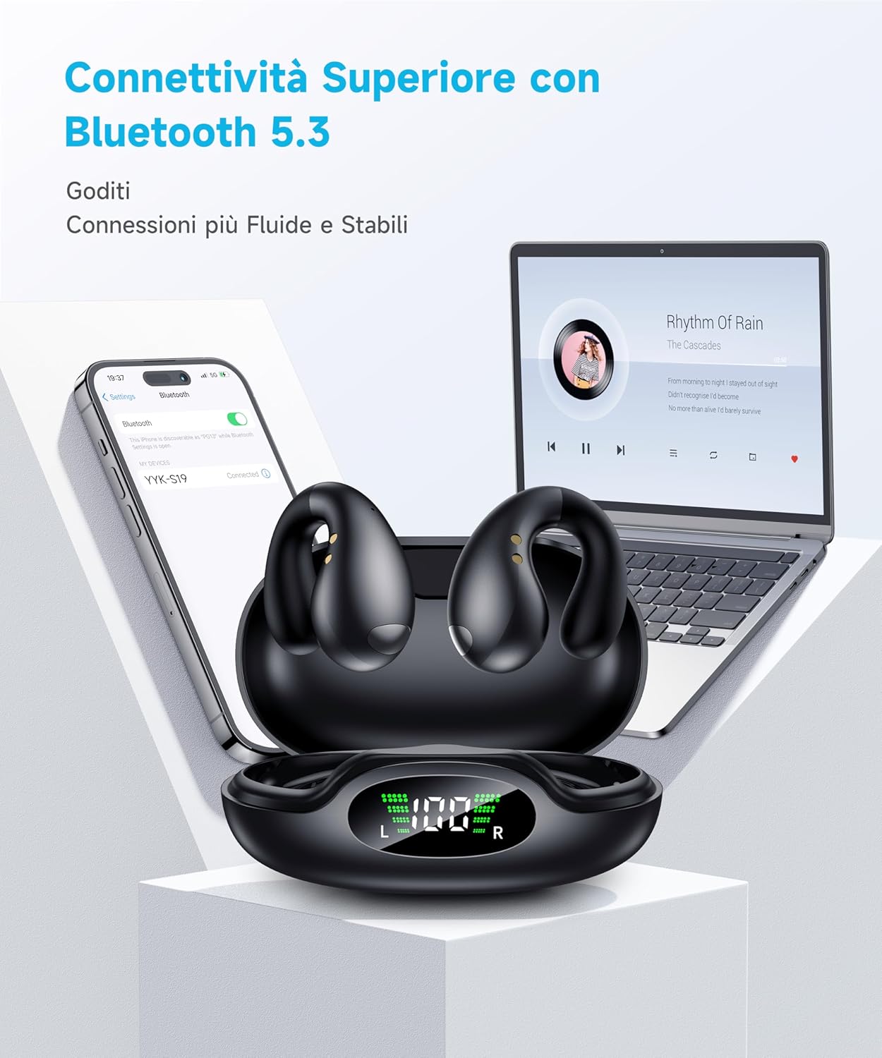 Thumbnail 5 de 2026 Sports Cuffie Bluetooth 6.1: Auricolari clip sportivi eleganti con custodia di ricarica e IPX7