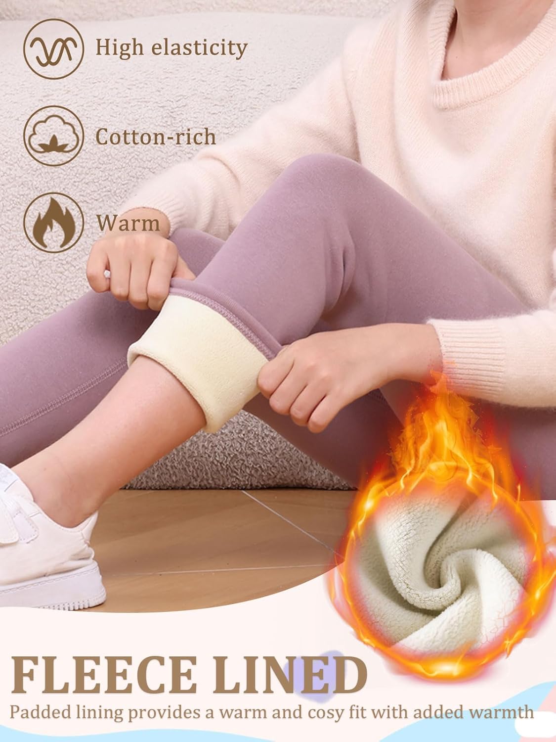 Thumbnail 5 de Vorvowry Thermoleggings für Mädchen mit weichem Fleece-Futter (Winter-Stretch)