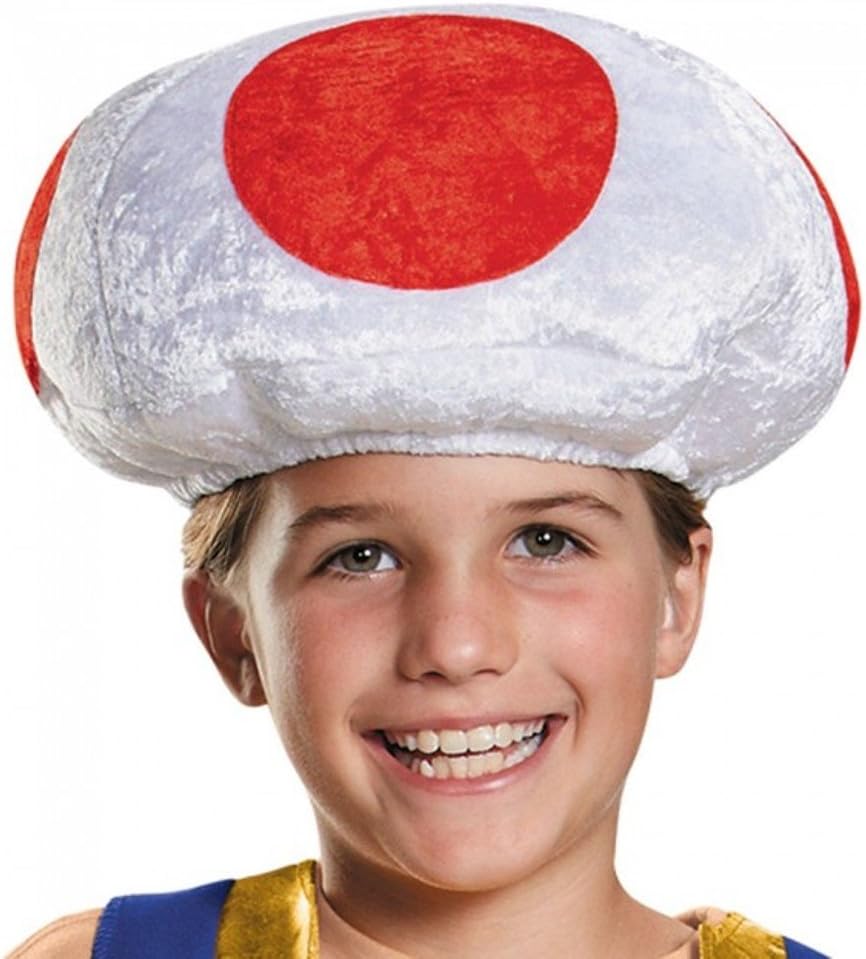 Detalle 2 de Disguise Super Mario Bros. Toad Costume Accessory Kit for Kids, Hat & Vest