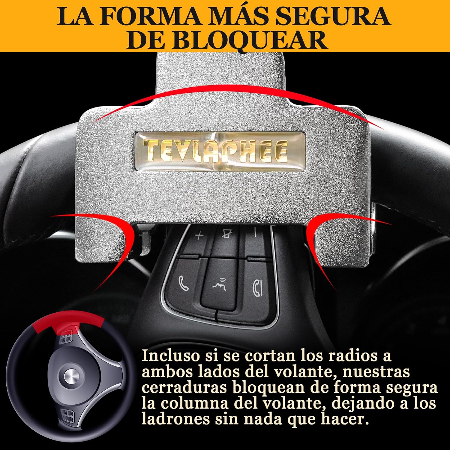 Thumbnail 4 de Tevlaphee Antirrobo Coche con Alarma 120dB