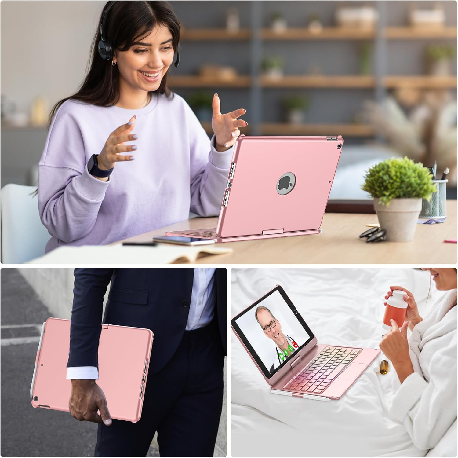 Thumbnail 5 de Tastatur Hülle für iPad 10.2 Zoll mit Bluetooth, Touchpad & 7-farbiger Hintergrundbeleuchtung