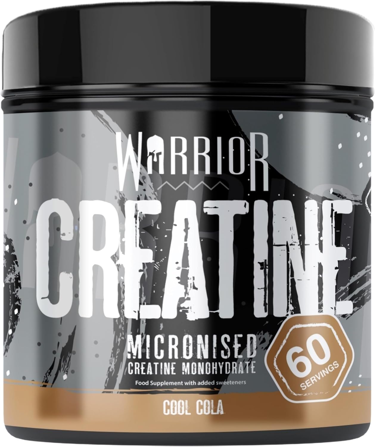 Detalle de Warrior Creatin Monohydrat Pulver (300 g, 60 Portionen) – vegan, mikronisiert – Cool Cola