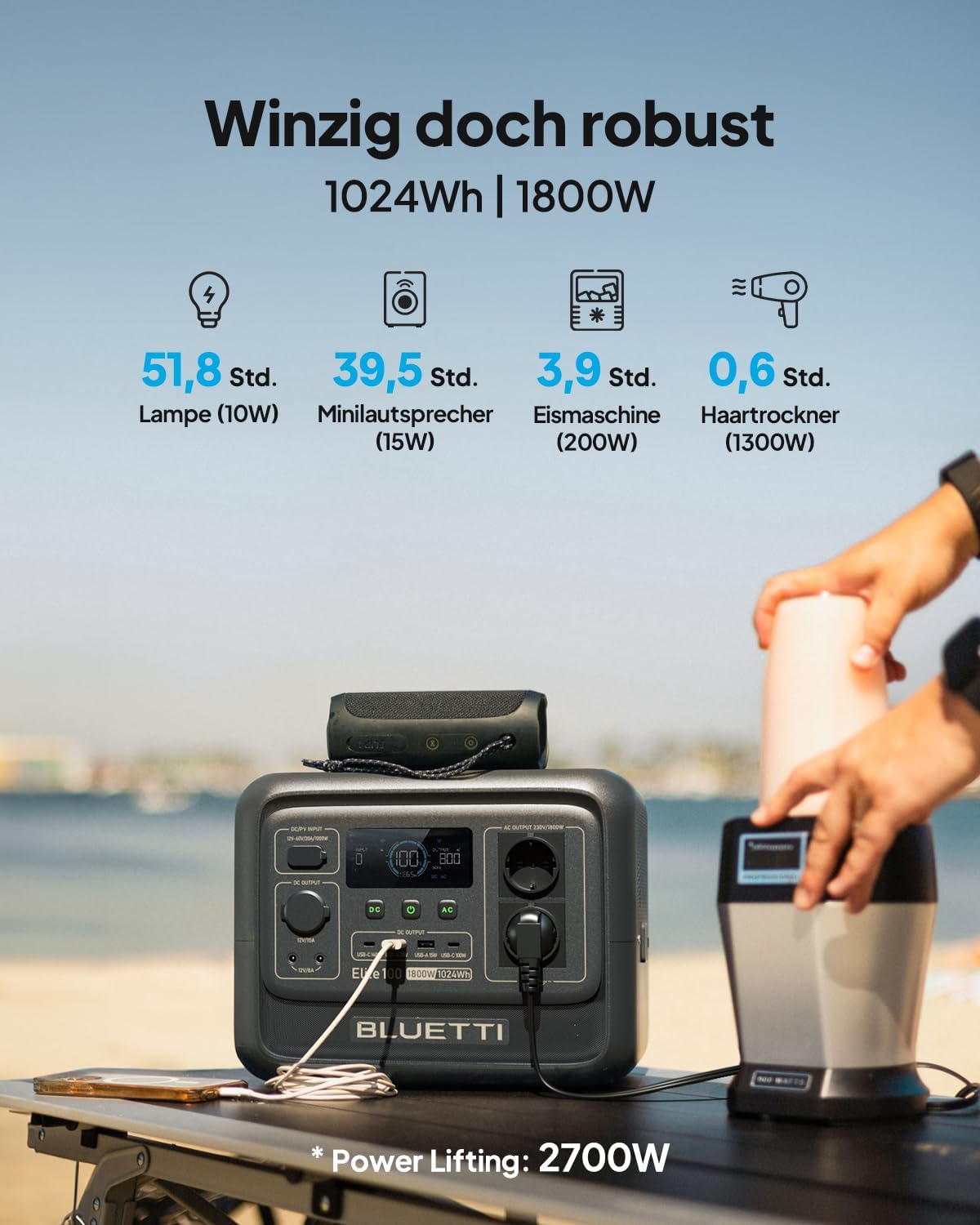Detalle 2 de BLUETTI Elite 100 V2 1024Wh Powerstation 🔌