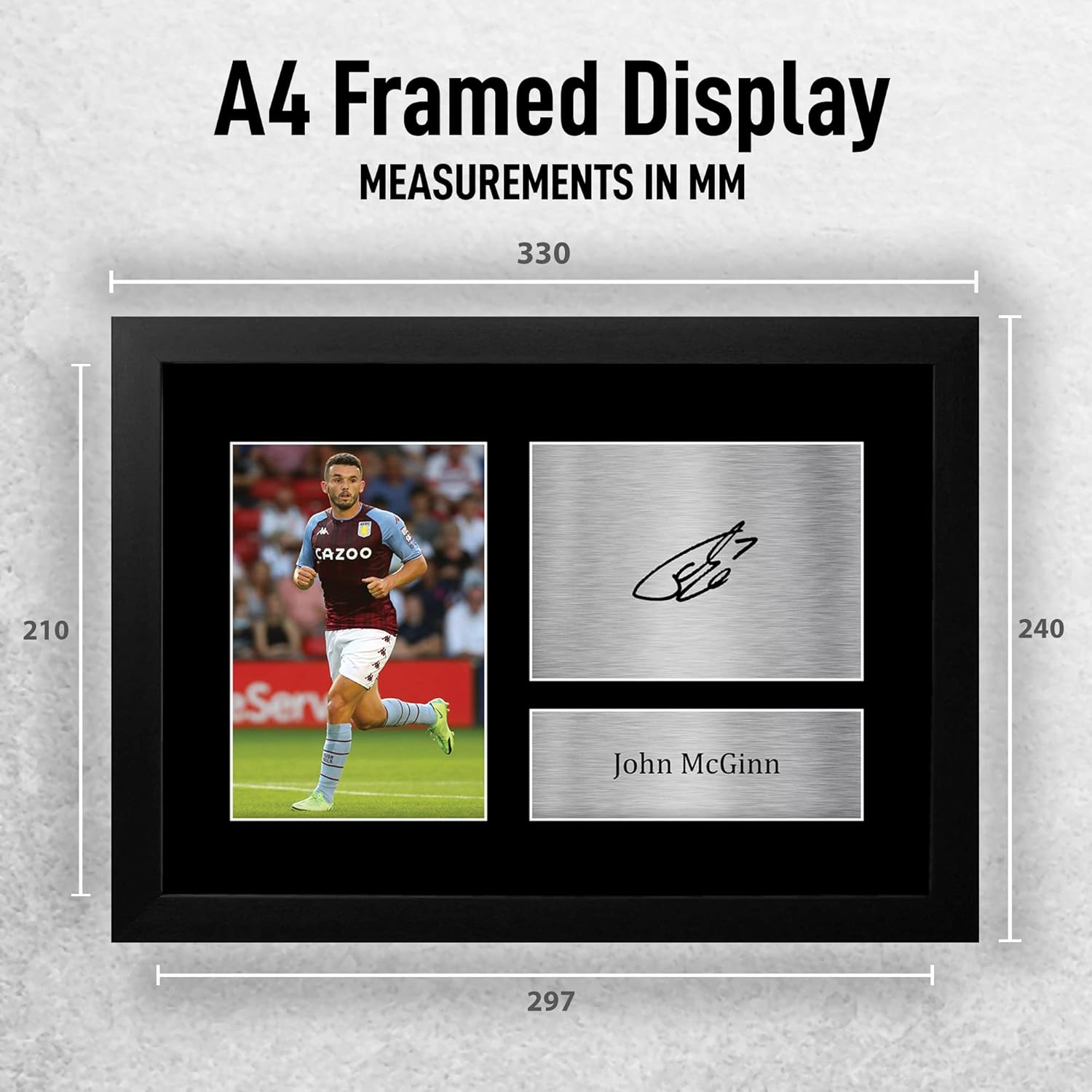 Thumbnail 1 de HWC Trading FR A4 John McGinn Aston Villa Framed Autograph Photo