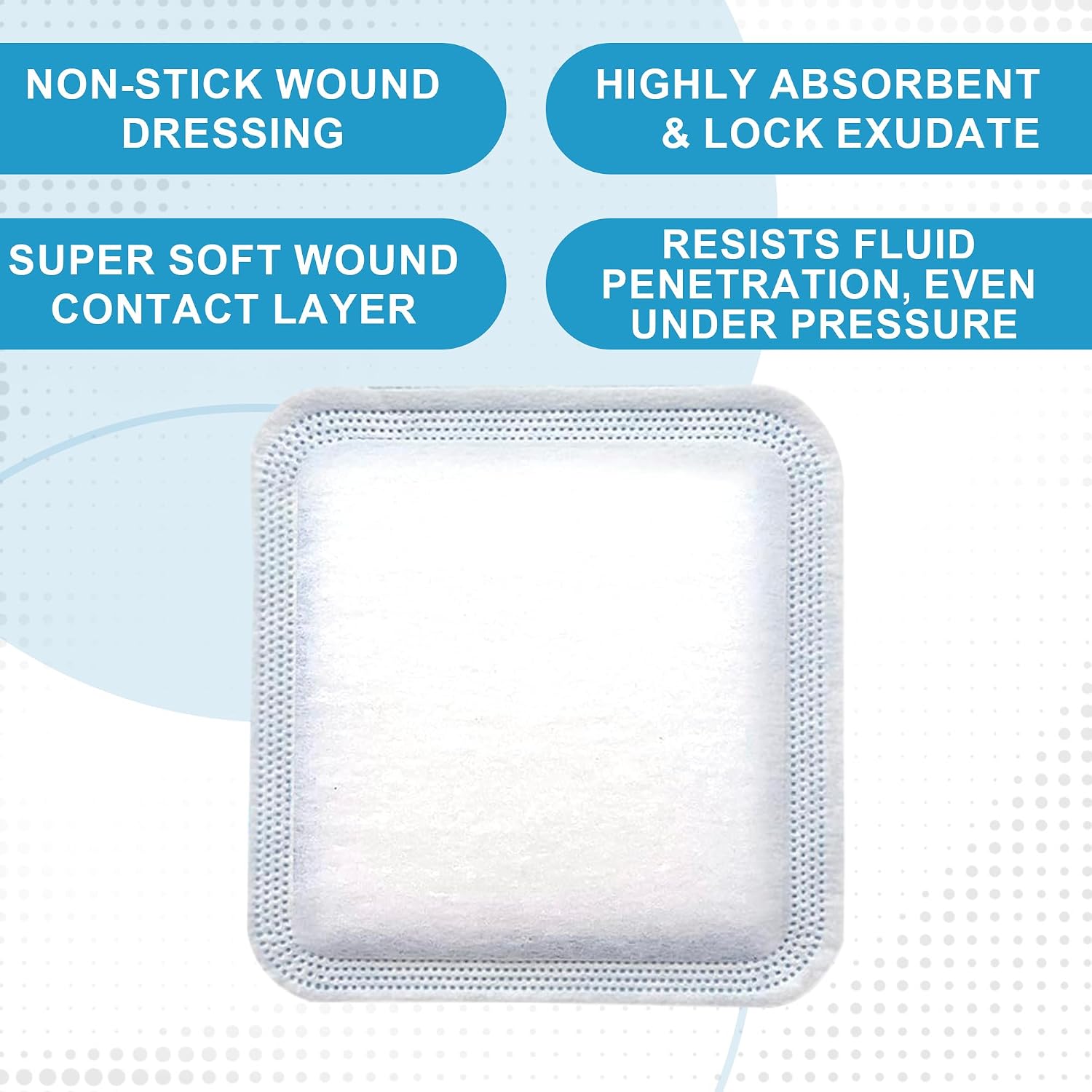 Detalle de MedVance Super Absorbent Wound Dressing, 3" x 3" Sterile Non-Adhesive Pads
