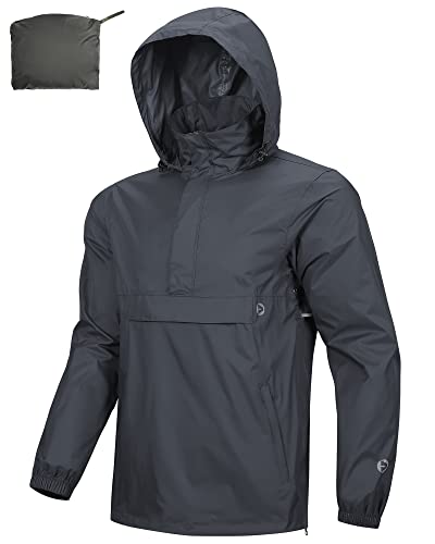 Detalle de Outdoor Ventures Men's Waterproof Rain Jacket Packable Hooded Pullover