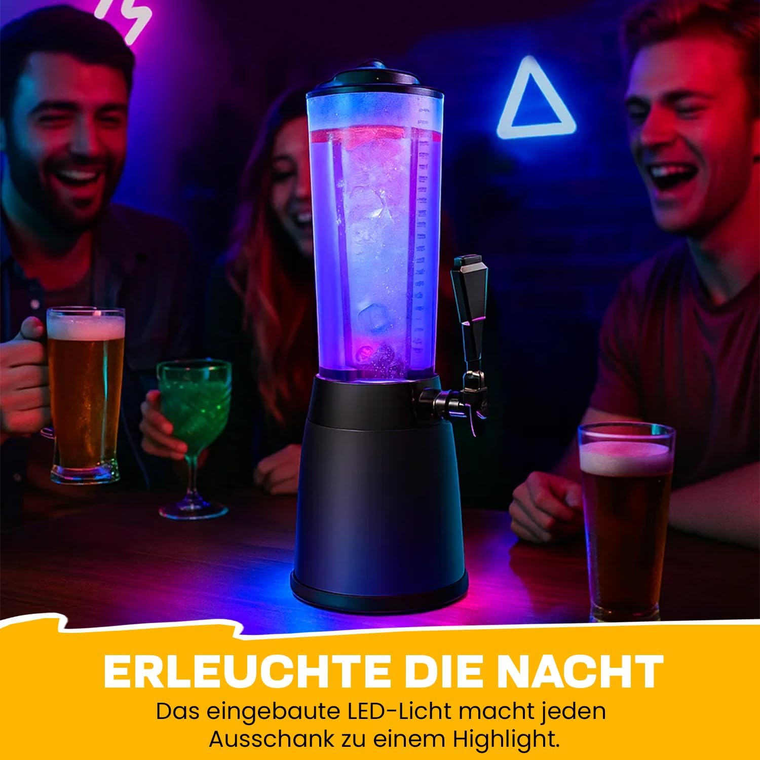Thumbnail 4 de Biertower 4,0 Liter – Kult Biersäule mit LED-Beleuchtung & Eiskühlung