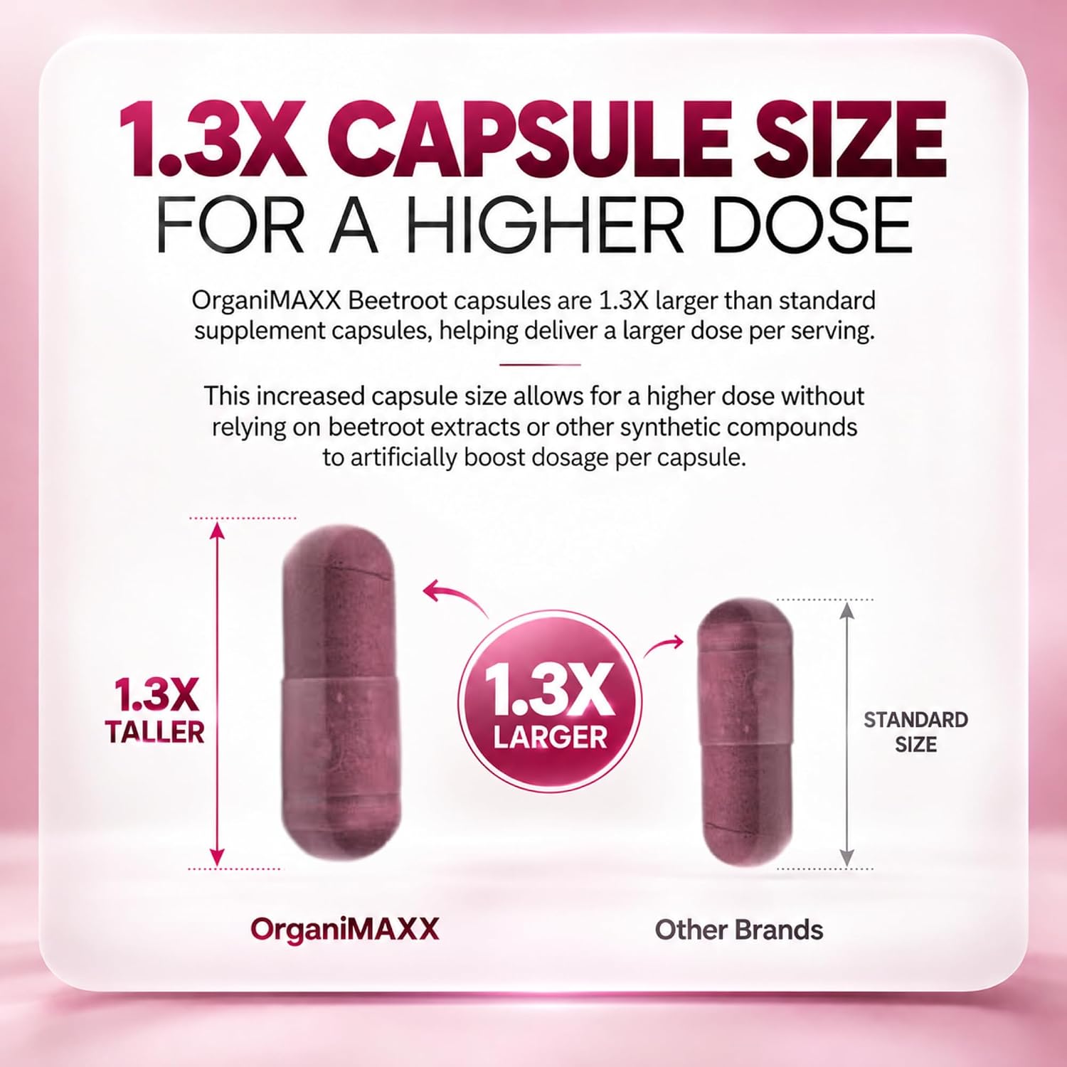 Detalle de OrganiMAXX. 2,000 mg Organic Beetroot Capsules, 120 Count, Vegan
