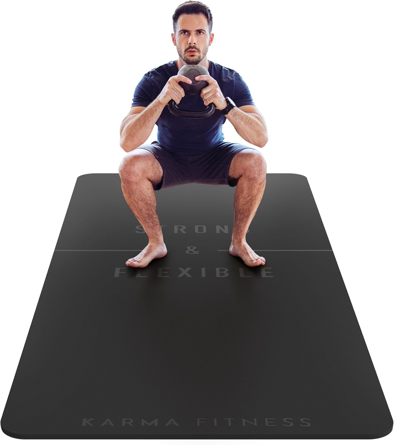 Detalle de Large Exercise Mat - Extra Wide & Extra Thick Yoga Mat (183cm x 80cm x 10mm) in TPE