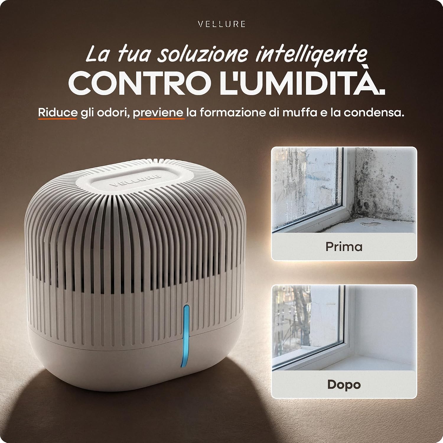 Thumbnail 2 de Vellure Deumidificatore di design senza corrente + 2 ricariche da 600 g • ideale per bagni, cantine e ambienti fino a 25 m²