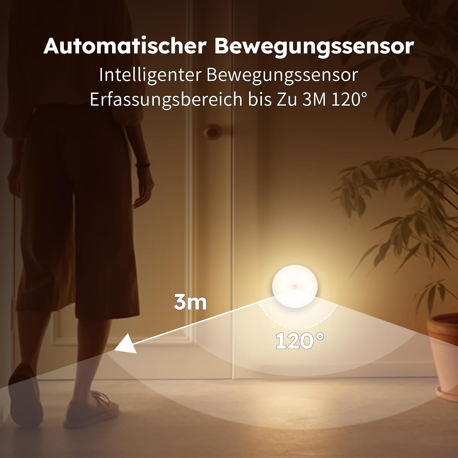 Detalle 2 de DSLebeen Nachtlicht mit Bewegungsmelder 6er Set