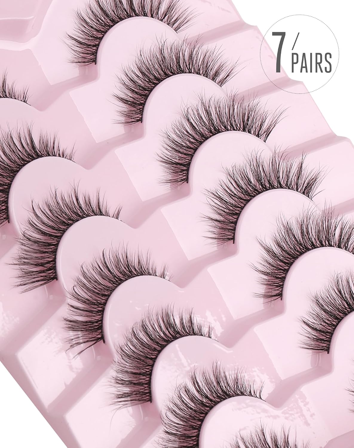 Thumbnail 4 de Onlyall Natürliche Wimpern Wispy Strip Lashes DK-06 – Natürliches Aussehen, 7 Paar