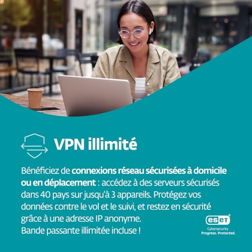 Detalle de ESET HOME Security Premium 2026 — 3 appareils, 1 an, VPN, pare-feu et chiffrement renforcé