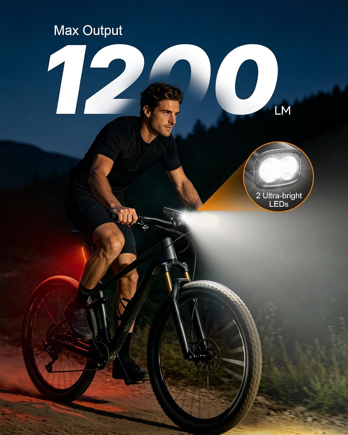 Thumbnail 1 de Zewdov Bike Light Set, 1200 Lumens