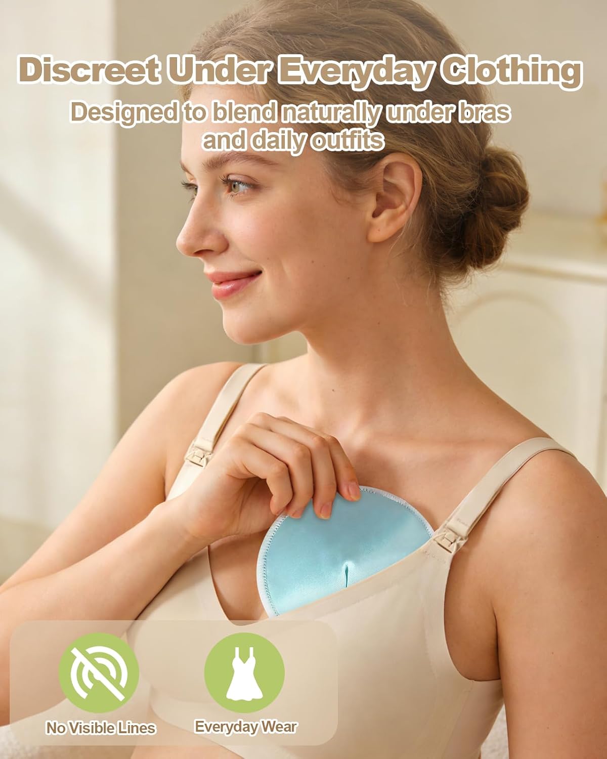 Thumbnail 1 de Oiomniv Organic Reusable Nursing Pads (14 Pack) – 4.7 Inch Washable Breast Pads with Bags