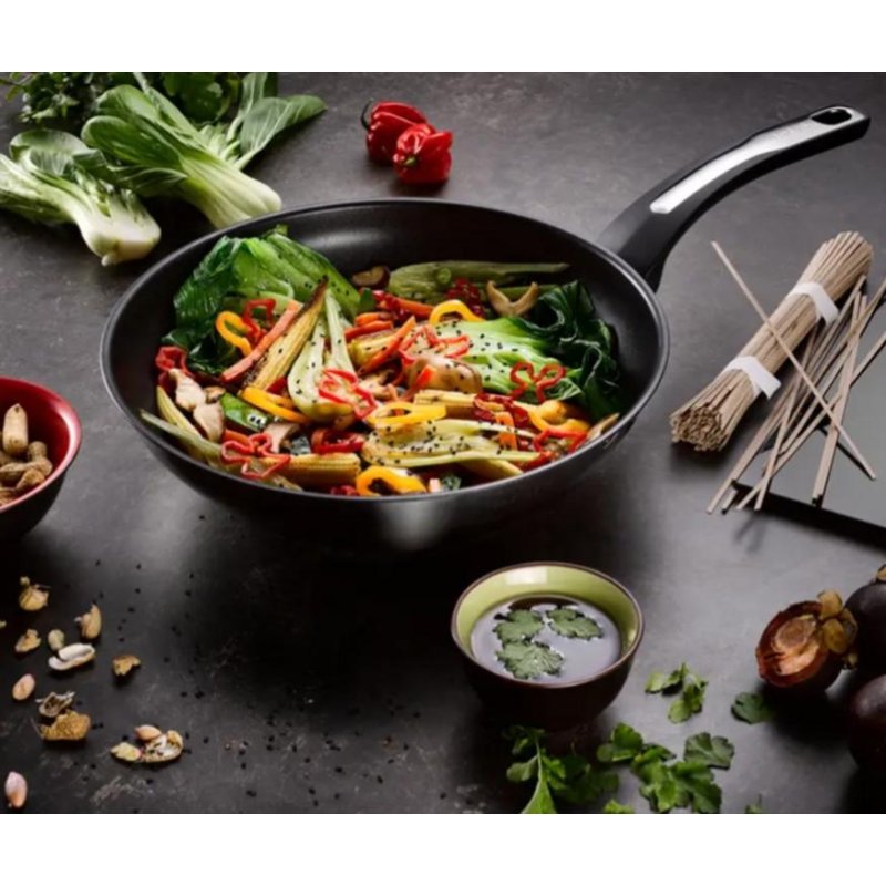 Detalle 2 de Sartén wok Tefal Emotion 28 cm — Acero inoxidable Titanio, 3,6 L