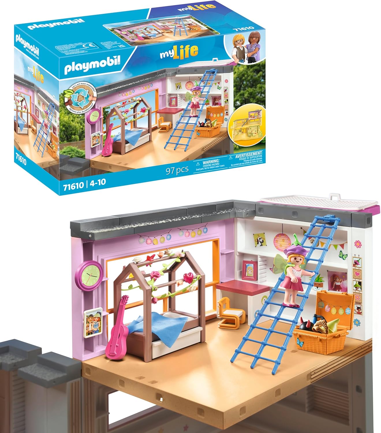 Detalle de PLAYMOBIL myLife 71610 Cameretta con area giochi 97 pezzi