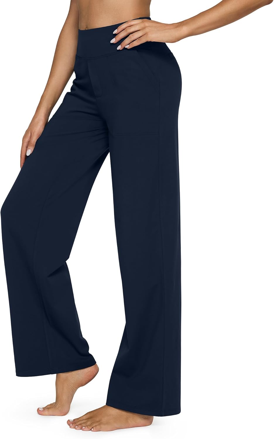 Thumbnail 5 de G4Free Yoga Damenhose mit hoher Taille, 4 Taschen & weitem Bein (Kleiderhose, Business/Office)
