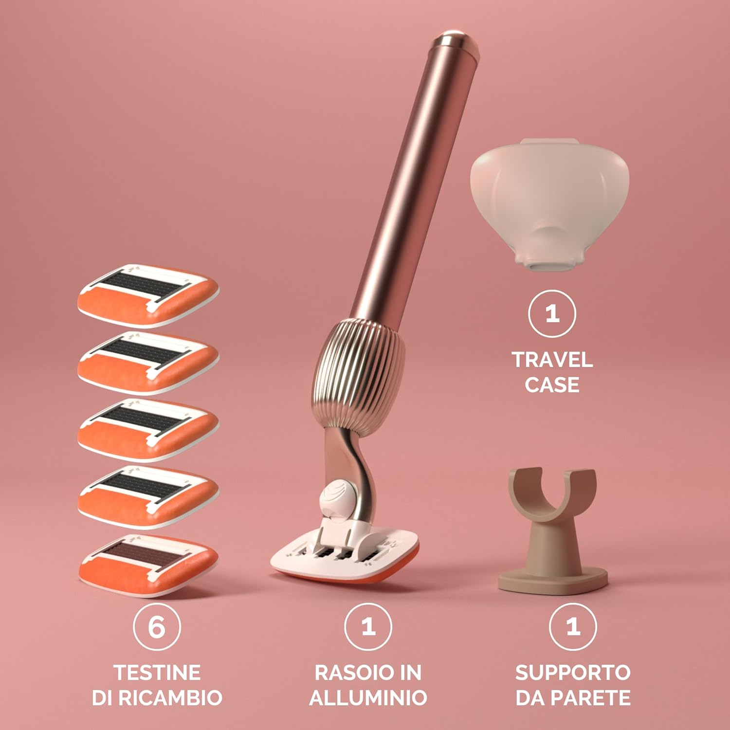 Thumbnail 1 de Fler The Razor Shave Set rasoio donna con testine intercambiabili, supporto e 6 lamette di ricambio