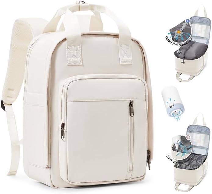 Detalle de SZLX sac à dos de voyage sous vide avec pompe intégrée, format cabine (40 x 20 x 25) compatible Ryanair