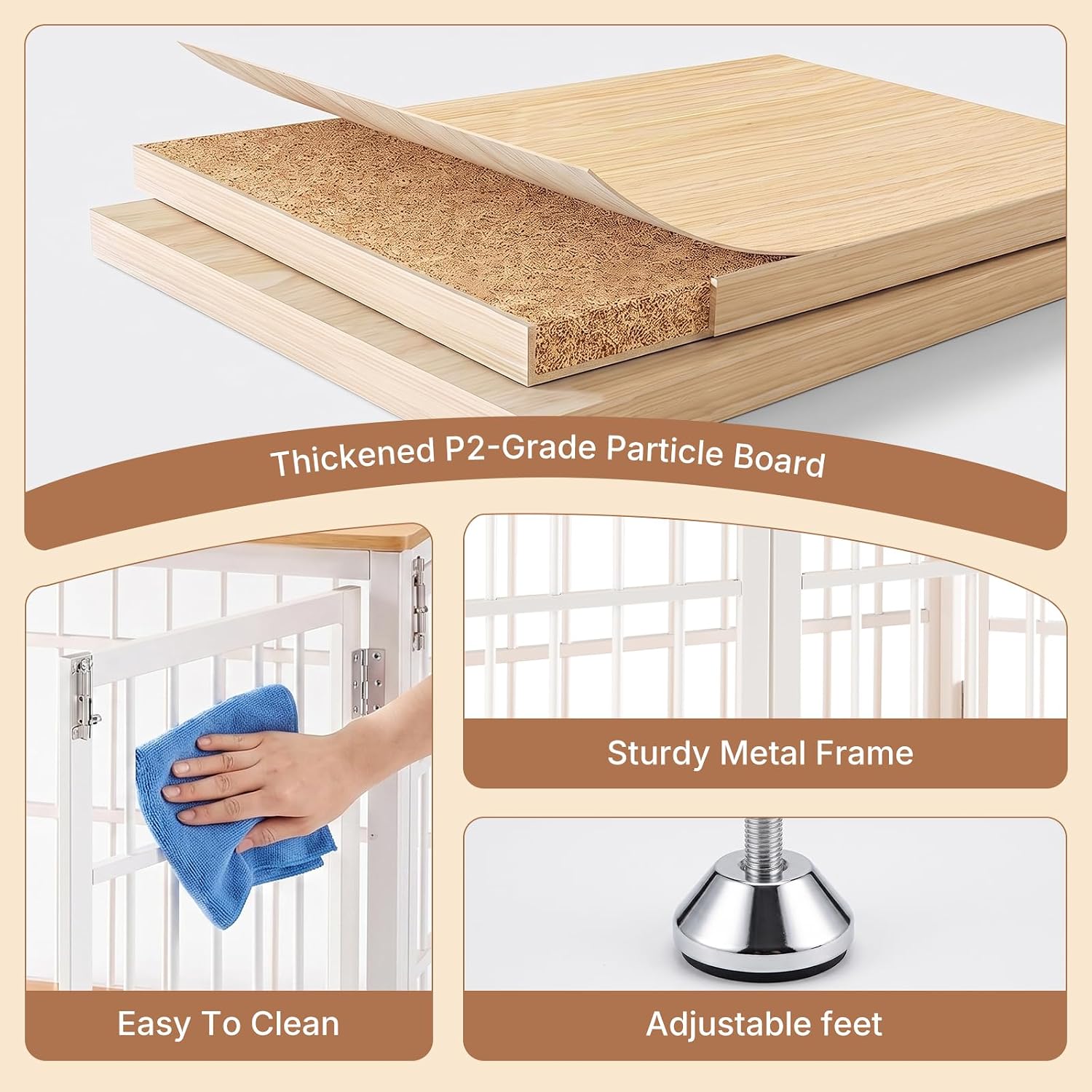 Detalle 1 de DUMOS Dog Crate Furniture 38-Inch