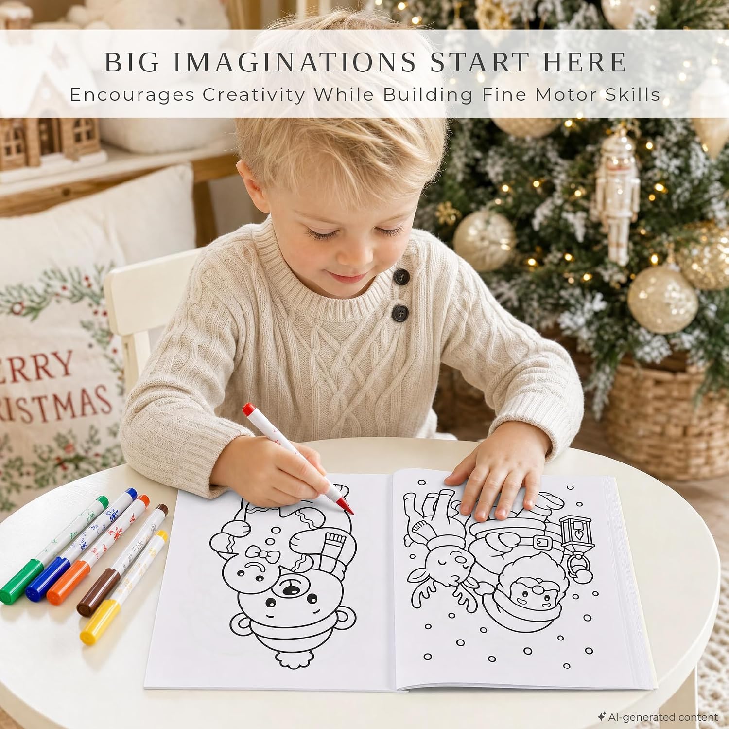 Detalle de ZICOTO Christmas Coloring Books for Kids, Set of 3 Holiday Themes