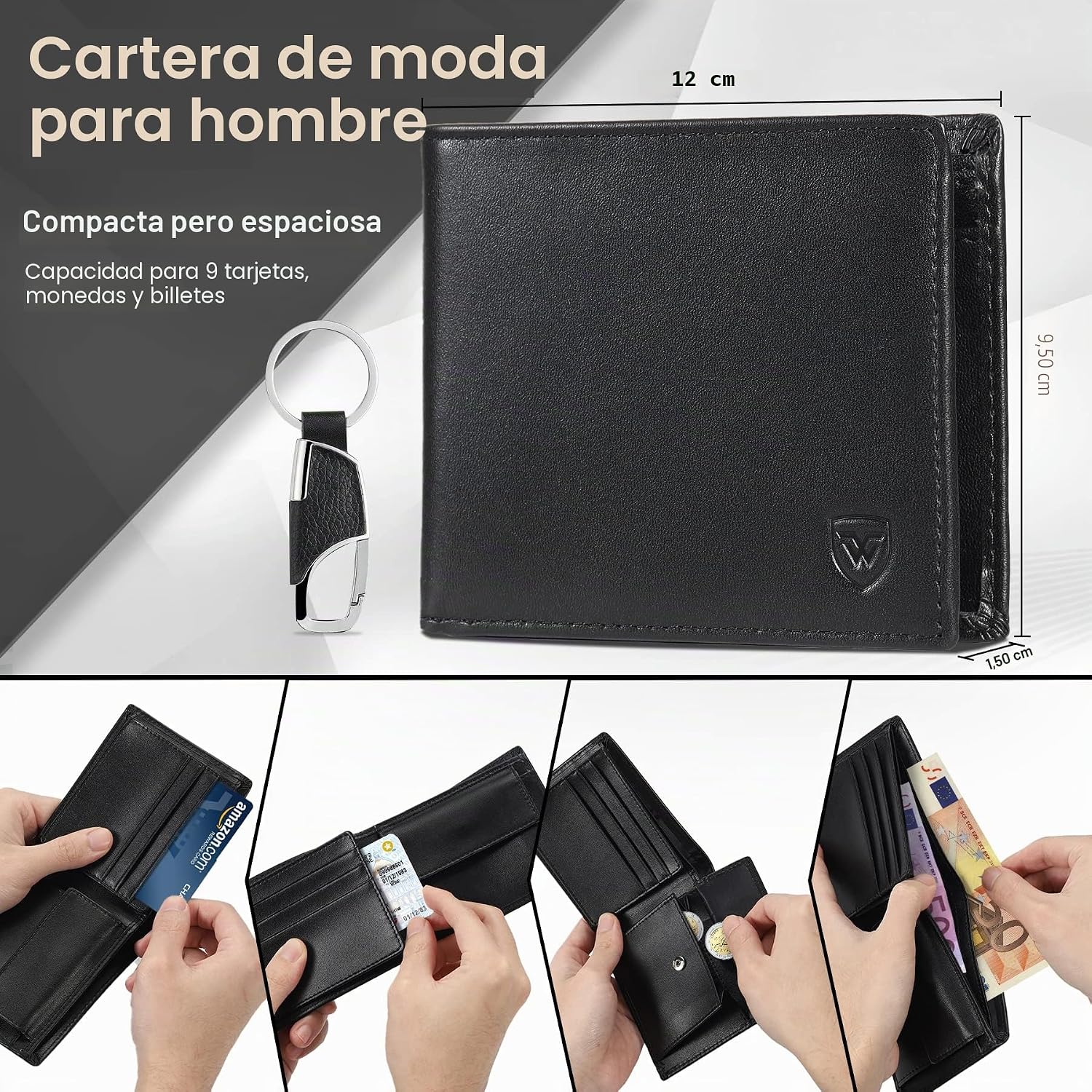 Thumbnail 2 de WONSEFOO Carteras Hombre RFID Bifold Delgada