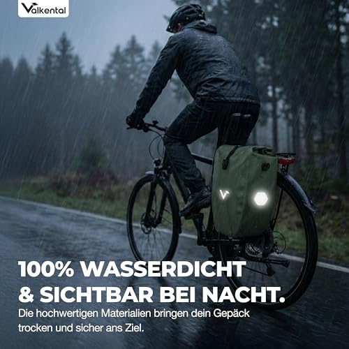 Detalle de Valkental Gepäckträgertasche, wasserdicht & abschließbar – robustes Begleiter-Setup für den Gepäckträger