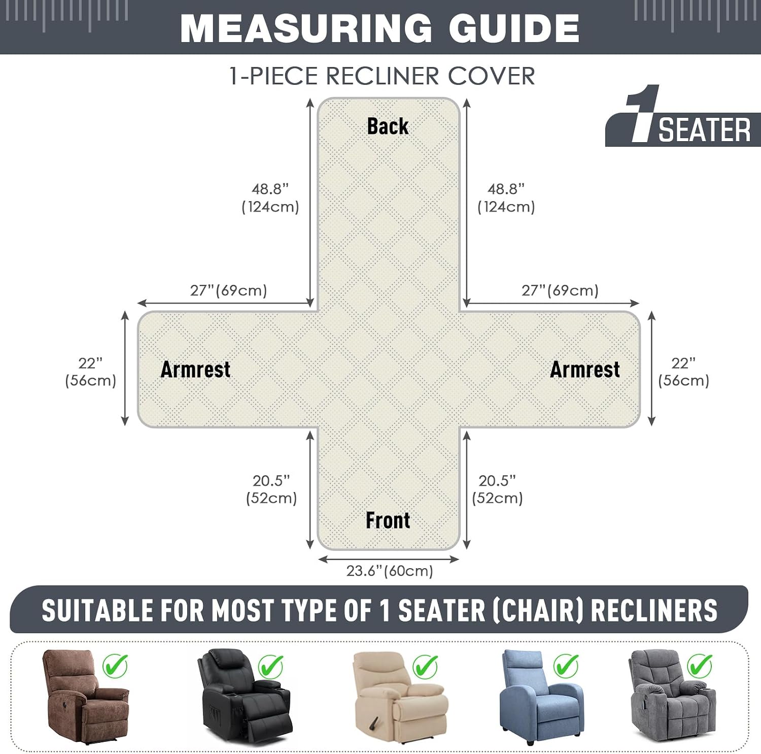 Detalle de TAOCOCO Recliner Chair Cover