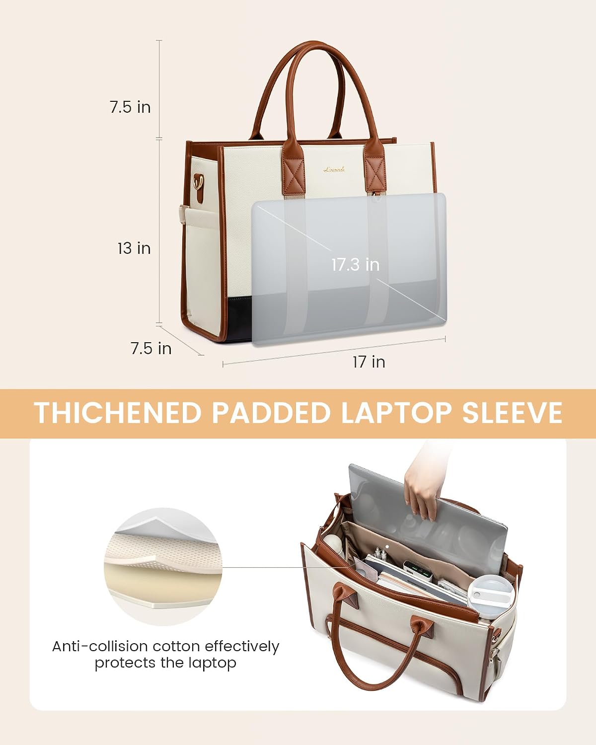 Thumbnail 4 de LOVEVOOK Work Tote Bag 17 Inch