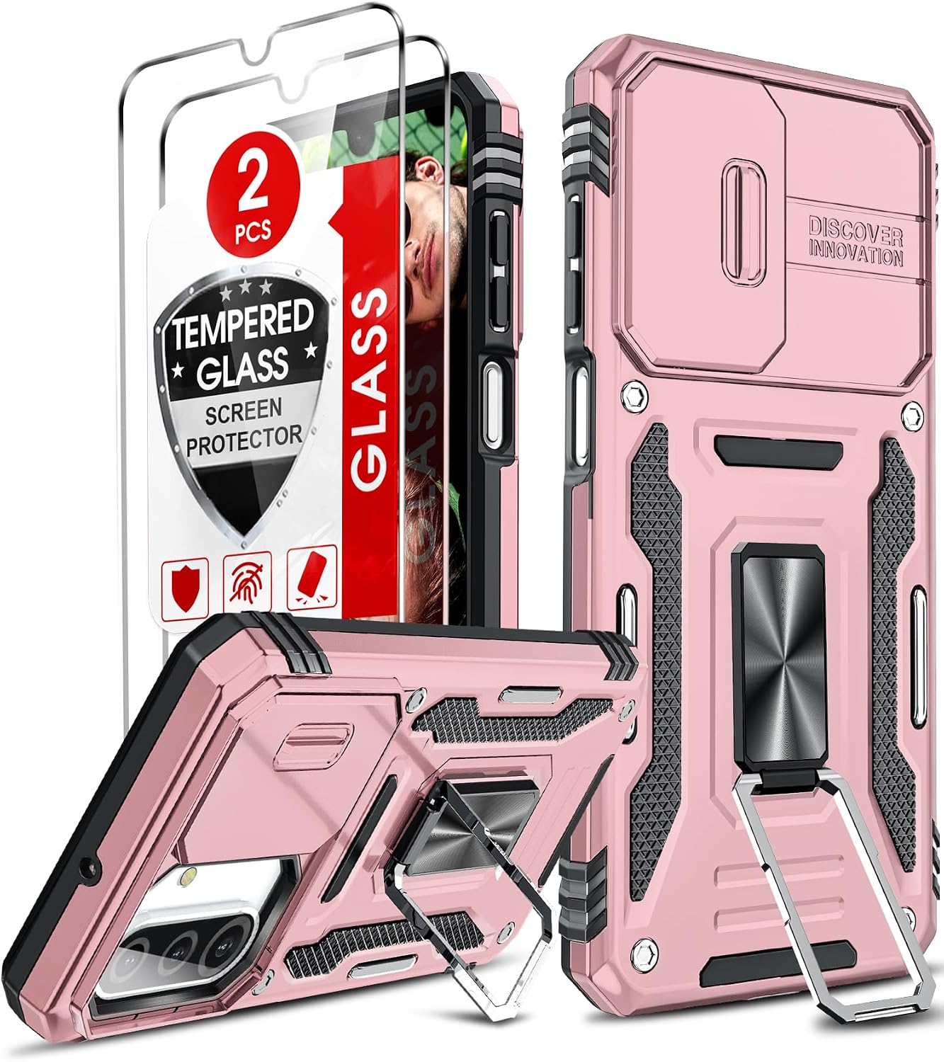 Detalle de LeYi Samsung Galaxy A26 5G Phone Case Rose Gold