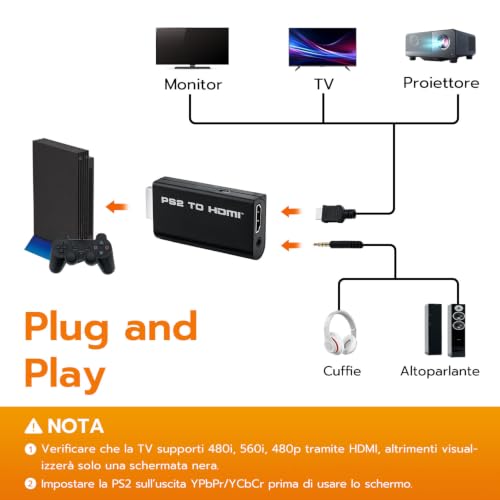 Thumbnail 7 de Mcbazel adattatore PS2-HDMI con uscita audio da 3,5 mm
