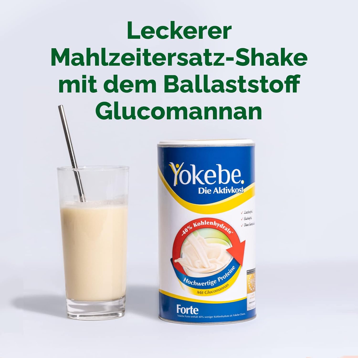 Detalle 2 de YOKEBE Forte – Diätshake zum Abnehmen (500 g) – glutenfrei, laktosefrei, vegetarisch