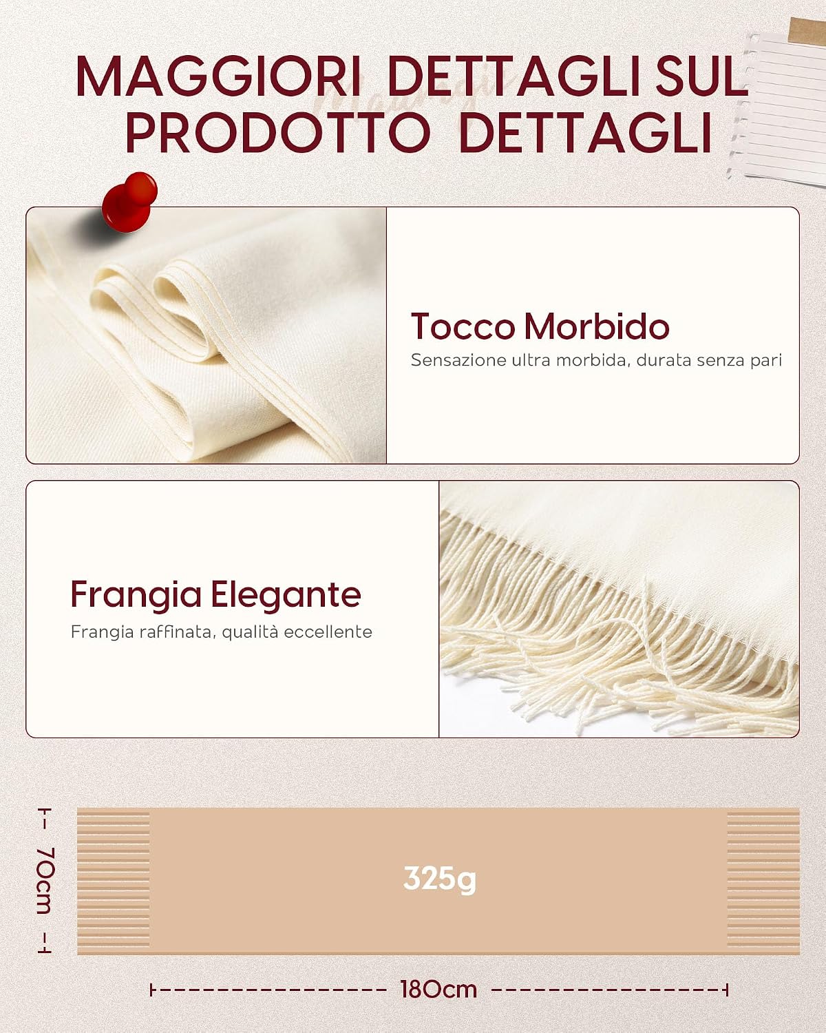 Detalle 2 de MaaMgic Sciarpa 200×70 cm 🧣