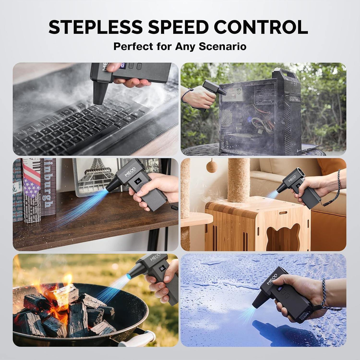 Thumbnail 5 de MECO ELEVERDE Electric Air Duster 220,000 RPM (One‑Touch Turbo) – cordless mini air blower for car, PC & electronics