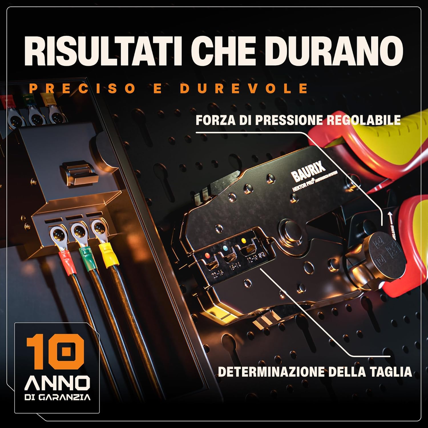 Thumbnail 2 de BAURIX Set di Pinza Crimpatrice con 6 Ganasce Intercambiabili – Kit professionale per crimpare capicorda, Faston e punterie