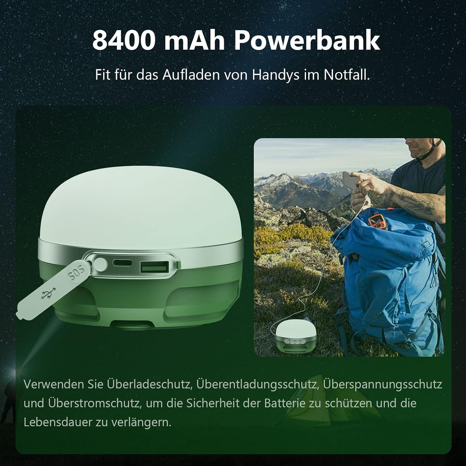 Thumbnail 4 de LED Campinglampe 8400 mAh mit RGB