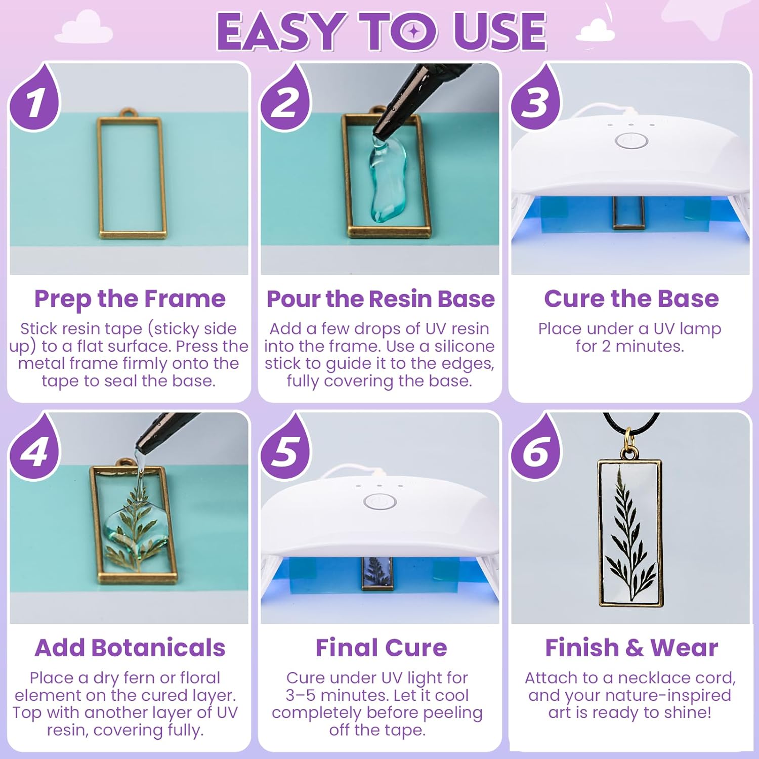 Thumbnail 6 de LET'S RESIN UV Resin Kit with Lamp 153Pcs Jewelry Making Kit 💎🎨