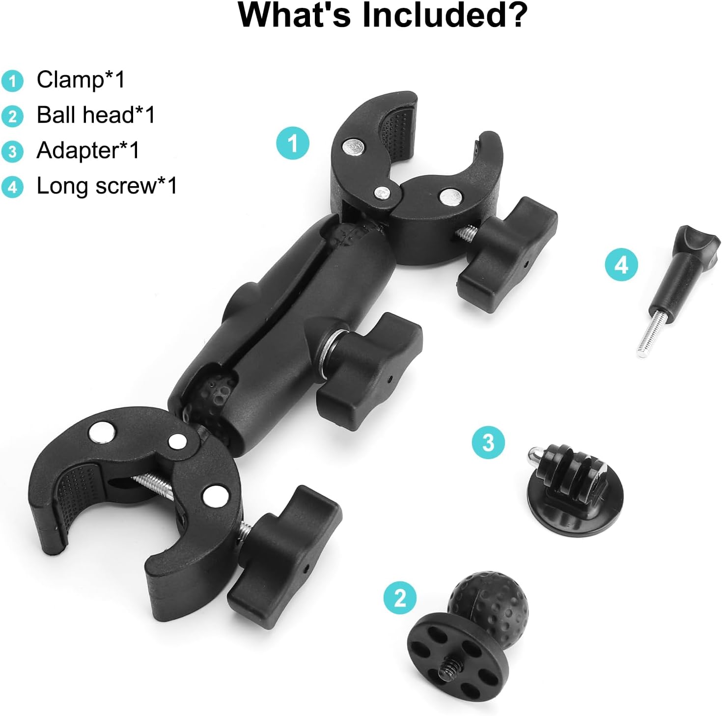 Thumbnail 4 de TMZELOA Action-Cam Lenkerhalterung mit 9" Aluminium-Arm (360° Doppelkugelkopf) und 1/4-20 Adapter