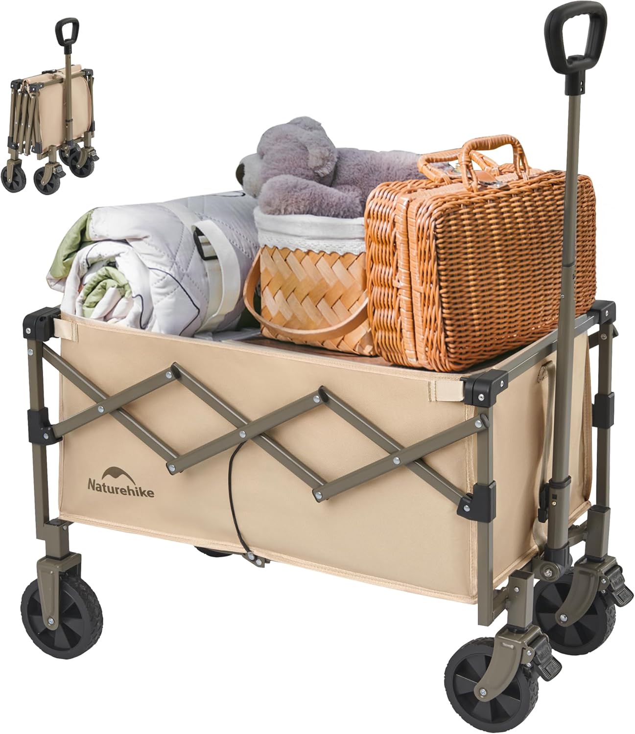 Detalle de Naturehike Chariot à Main Pliable – Capacité 120 kg et 70 L, idéal camping et shopping