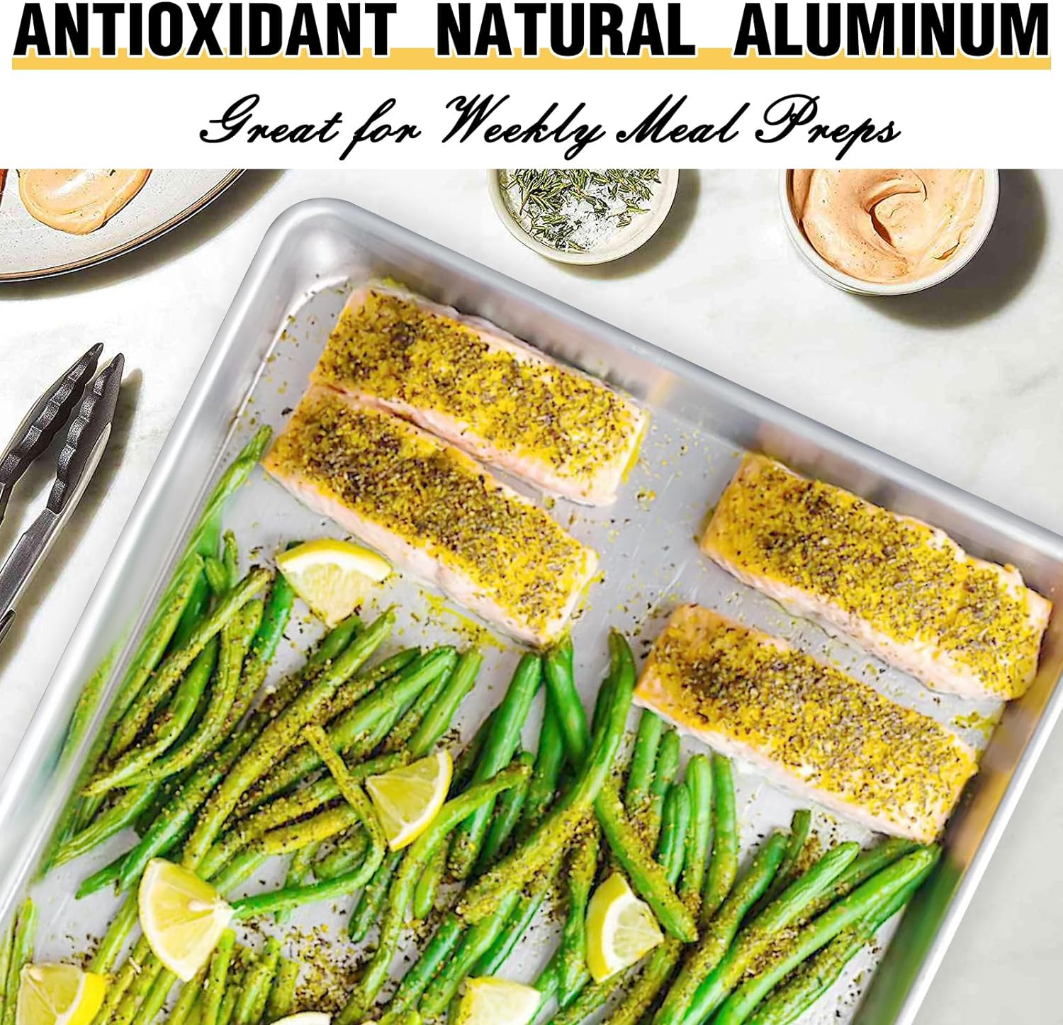 Thumbnail 5 de Umite Chef Warp Resistant Half Sheet Pan Set 18x13 in